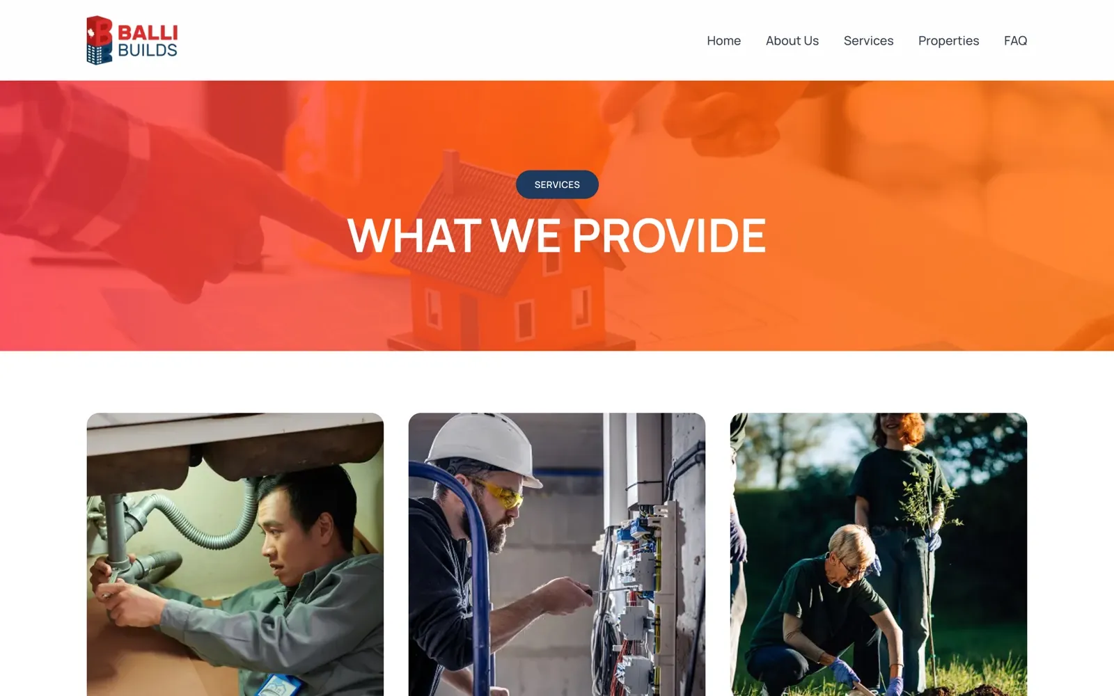 Services page