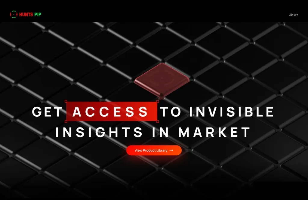 HuntsPip hero with the "Get access to invisible insights" headline