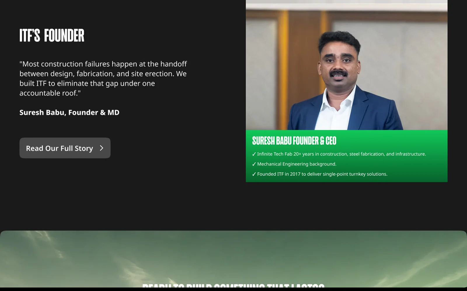 Founder section with the accountability quote